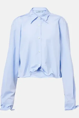 Prada Logo cropped cotton shirt
