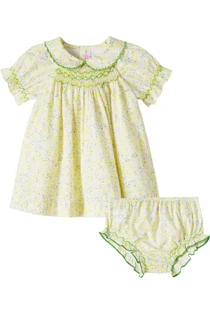 La Coqueta Baby Palma cotton dress and bloomers set