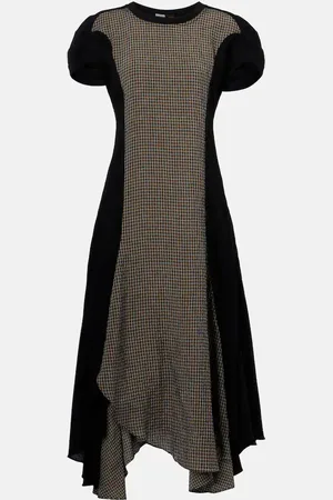 Loewe Checked asymmetric midi dress