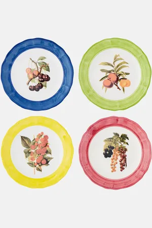 Les-Ottomans Botanica set of 4 ceramic plates