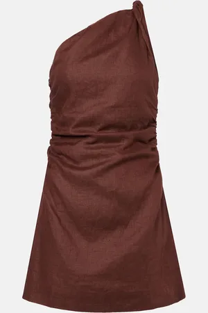 FAITHFULL THE BRAND Marga one-shoulder linen minidress