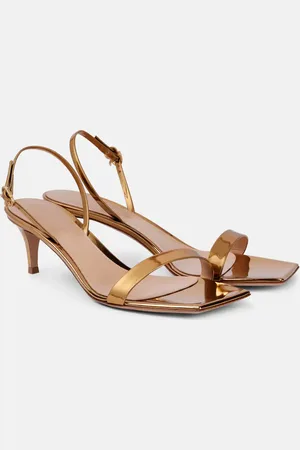 Gianvito Rossi Ribbon 55 metallic leather sandals