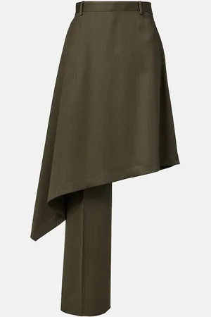 Bottega Veneta Asymmetric wool midi skirt