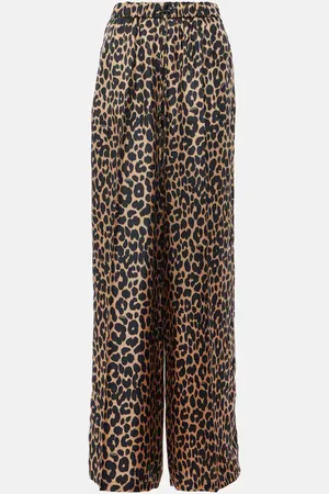 Max Mara Leopard-print silk wide-leg pants