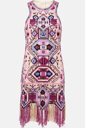 Isabel Marant Yasmine fringed cotton minidress