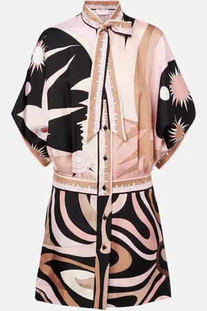 Puccini Stella silk twill minidress