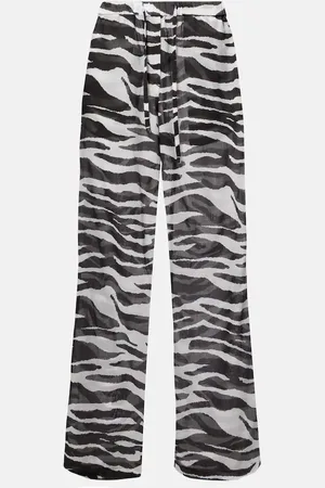 The Attico Zebra-print cotton muslin wide-leg pants