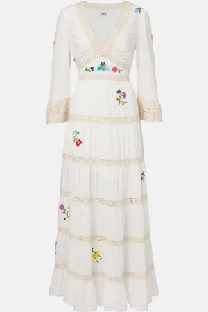RIXO London Regine embroidered tiered cotton maxi dress