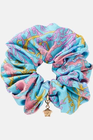 VERSACE Underwater Barocco silk scrunchie