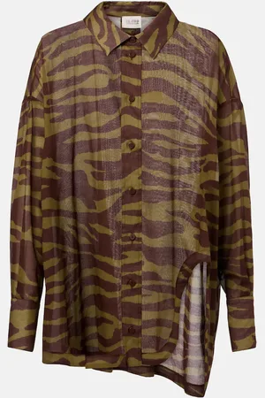 The Attico Zebra-print cotton muslin shirt