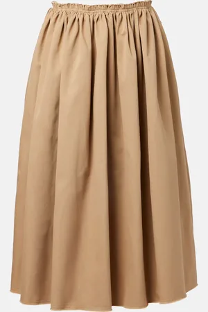 GABRIELA HEARST Chiara gathered cotton midi skirt