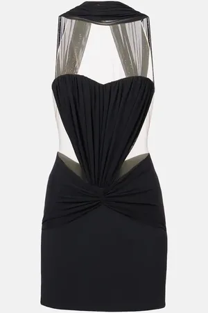 DAVID KOMA Scarf-detail ruched minidress