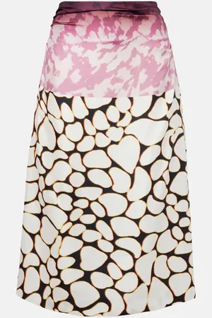 DRIES VAN NOTEN Printed silk midi skirt