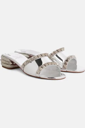 Christian Louboutin Pyramule 30 mirrored leather mules