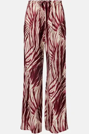 DRIES VAN NOTEN Printed crÃªpe wide-leg pants
