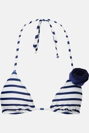 SAME Rose 90s floral-appliquÃ© bikini top