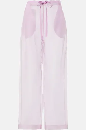 Khaite Trenton silk-blend organza wide-leg pants