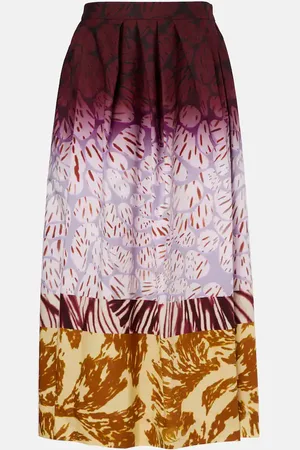 DRIES VAN NOTEN Printed cotton maxi skirt