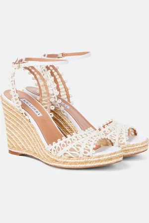 Aquazzura Kahlo 105 raffia espadrille wedges