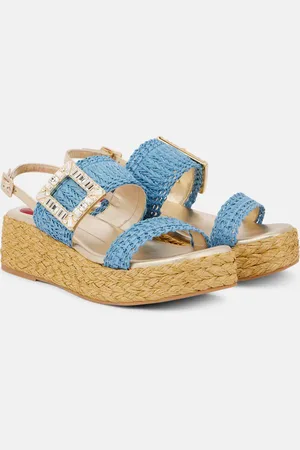 Roger Vivier Espa 60 raffia platform slingback sandals