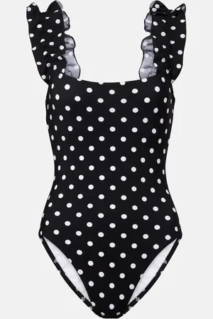 Karla Colletto Polka-dot ruffled swimsuit