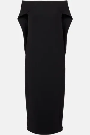 The Row Anitas draped wool-blend midi dress