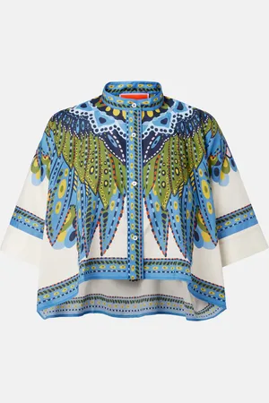 La DoubleJ Printed cotton cropped shirt