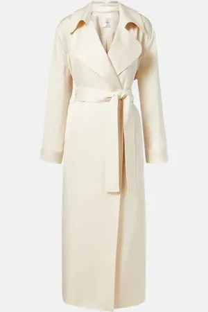 Leset Barb satin trench coat