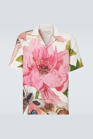 Orlebar Brown Maitan floral linen bowling shirt