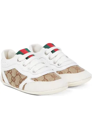 Gucci Baby Gucci Re-Web leather-trimmed sneakers