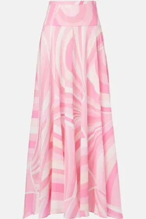 Puccini Iride high-rise cotton maxi skirt