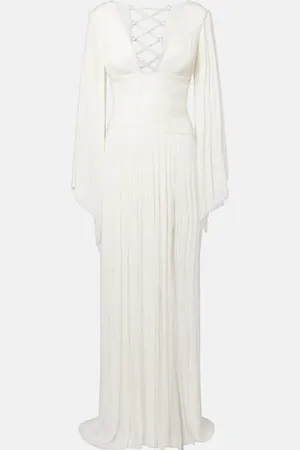 MARIA LUCIA HOHAN Alana B plissÃ© silk maxi dress