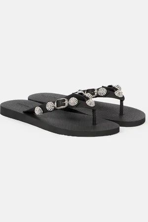 Balenciaga Cagole crystal-embellished thong sandals