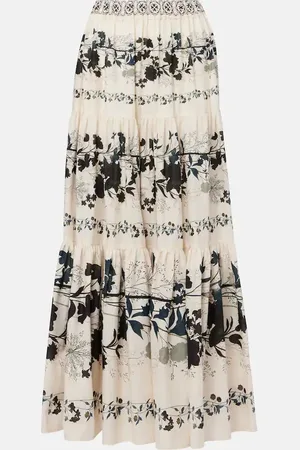 La DoubleJ Big floral cotton maxi skirt