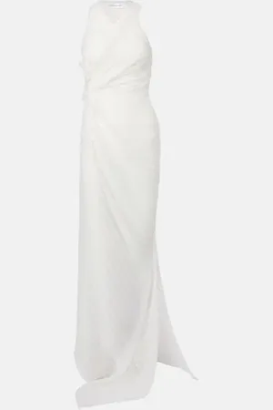 Victoria Beckham Gathered cotton-blend maxi dress