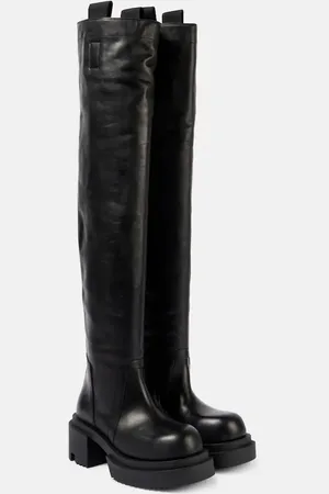 Rick Owens Wader leather over-the-knee boots