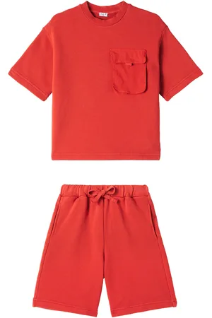 Il gufo Cotton fleece T-shirt and shorts set
