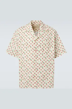 VALENTINO Cherryfic cotton poplin bowling shirt