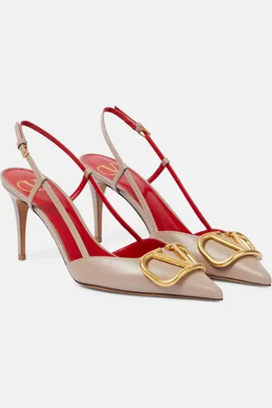 VALENTINO GARAVANI VLogo leather slingback pumps