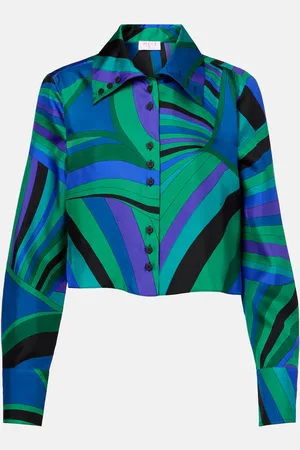 Puccini Iride cropped silk shirt