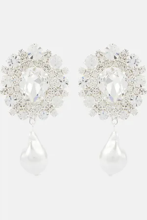 MAGDA BUTRYM Crystal-embellished faux pearl clip-on earrings
