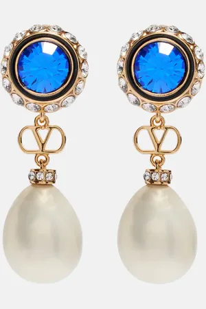 VALENTINO VLogo embellished drop earrings
