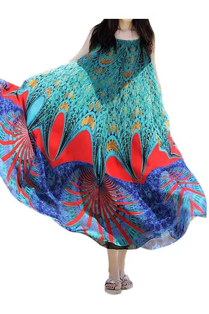 Newchic Bohemian Printed Sleeveless Chiffon Long Maxi Dresses