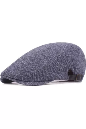 Newchic Mens Solid Cotton Flat Beret Hat Outdoor Casual Sport Visor Winter Warm Forward Hat Adjustable