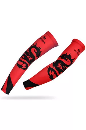 Newchic Red Dragon Riding Sunscreen Cuffs Outdoor Mountain Bike Breathable Arm Sleeve For Men