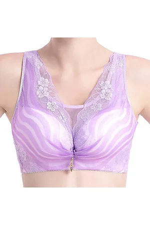 Front Cross Straps Wireless Breathable Silk Bra Gentle Bra Curved Bra  Gathered