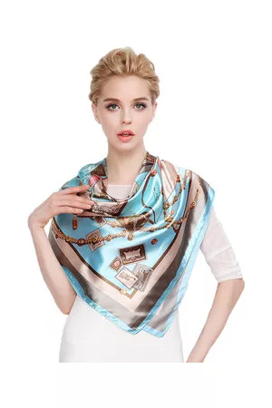 Newchic LYZA Women Print Square Scarves Fashion Anti-UV Headscarf Multi-function Hair Belts Soft Towel