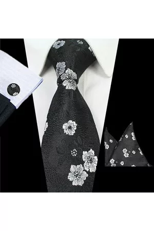 Newchic Men Business Formal Necktie Wedding Jacquard Flowers Bow Tie