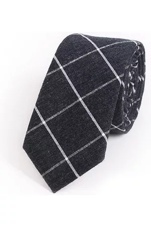 Newchic Men Cotton Plaid Skinny Ties Casual Business Wedding Party Ties Normal Suit Ties
