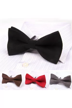 Newchic Men Casual Color Double Layer Bowknot Formal Suit Corduroy Bow Tie